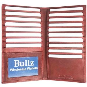 Long Credit Card Holder Unisex Burgundy